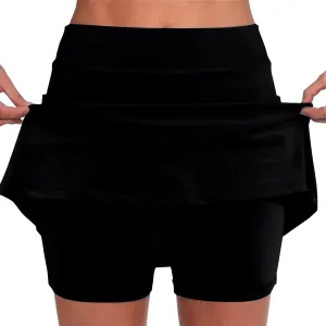 Skorts for Woman Plus Size Tummy Control Yoga Culottes Lightweight Quick Dry Tennis Golf Skirts with Shorts Underneath