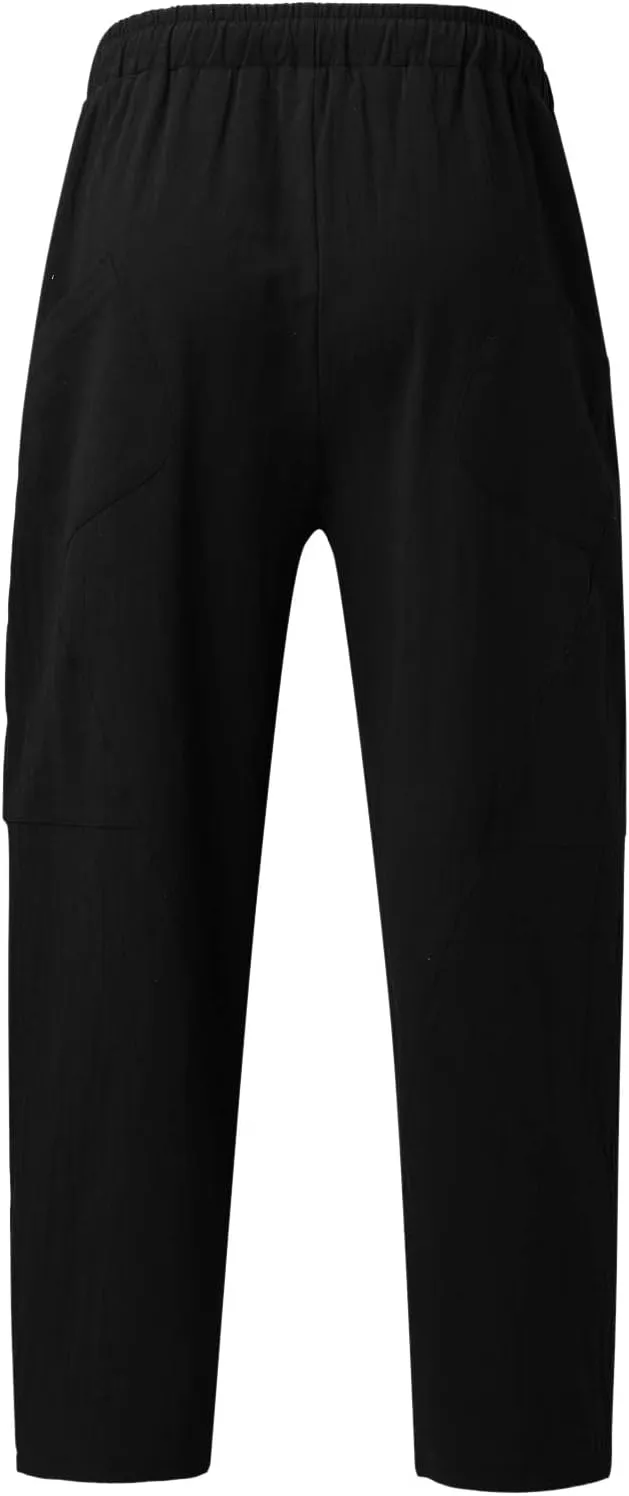 Slim Leg Pants for Men Summer Elastic Waist Fit Breathable Loose Sport Clothes Comfy Fashion Trendy Trousers