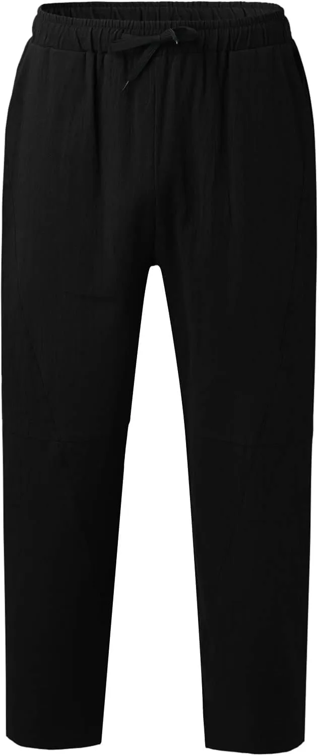 Slim Leg Pants for Men Summer Elastic Waist Fit Breathable Loose Sport Clothes Comfy Fashion Trendy Trousers