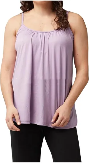 Spaghetti Strap Tank Tops for Women with Built in Bras Solid Casual Sleeveless Loose Fit Flowy Basic Camisole Tops