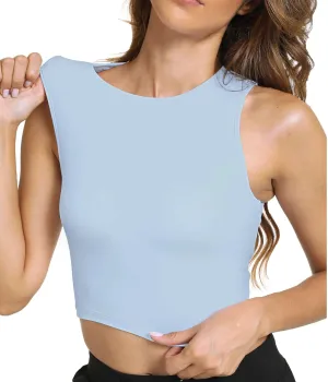 Sports Bras for Women Removable Padded Athletic Yoga Running Crop Tops Sleeveless Gym Workout Tops