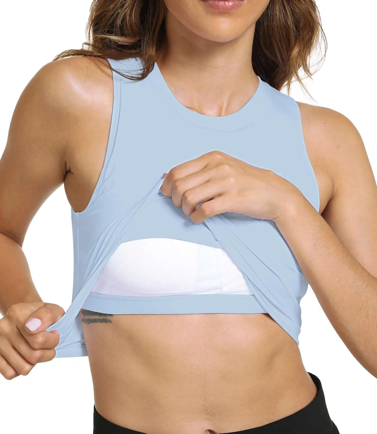 Sports Bras for Women Removable Padded Athletic Yoga Running Crop Tops Sleeveless Gym Workout Tops