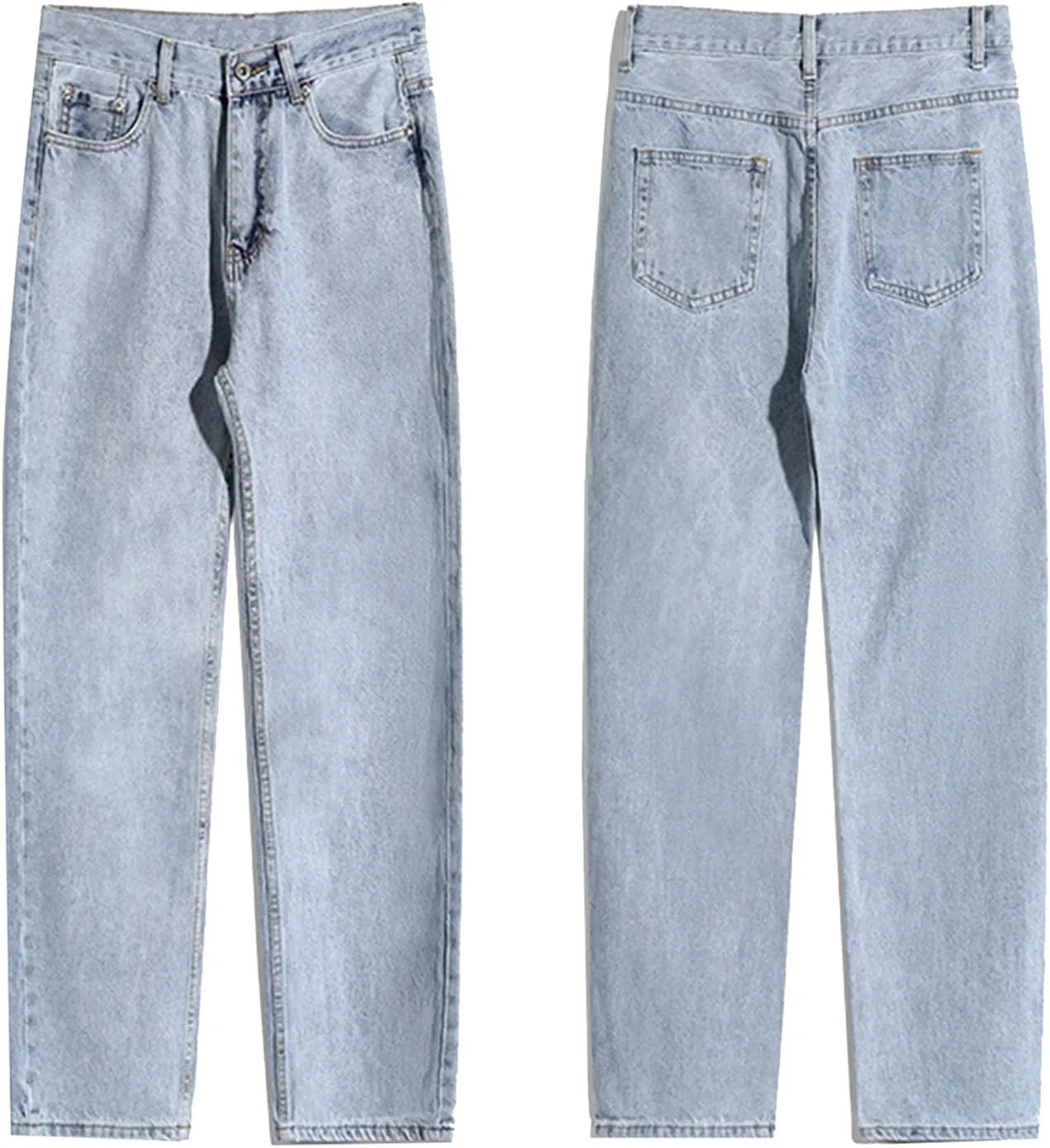 SteelStitch-Men's High Durability Work Jeans, Straight Leg Baggy Denim Pants, SteelStitch High Waisted Jeans