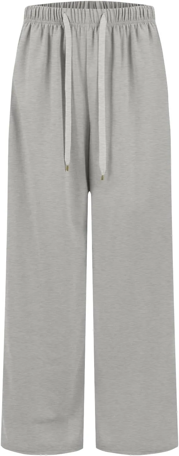 Straight Leg Sweatpants for Women Baggy Joggers Wide Leg High Waisted Jogger Pants Pull on Lounge Pants with Pockets