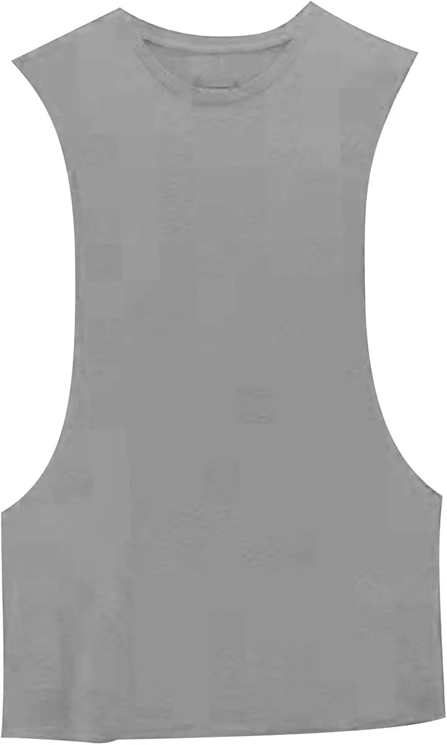 Summer Cotton Tank Tops for Men Plus Size Solid Colour Stretch Sleeveless Shirts Crewneck Dry Athletic Clothing