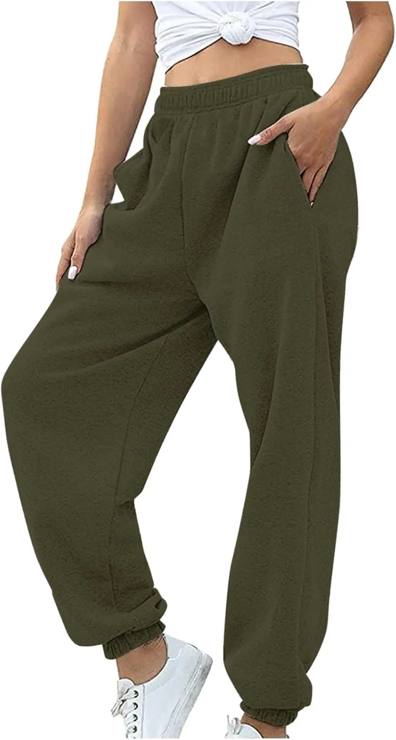 Sweatpants for Women 2024 Loose Fit Sport Yoga Pants Trendy Casual Wide Leg Pants Stylish Running Lounge Pant Trousers