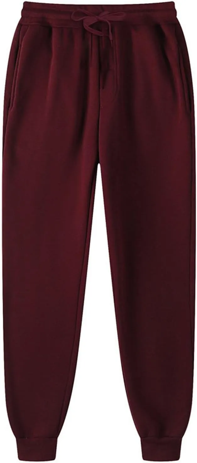 Tall Mens Sweatpants Men's Heavyweight Fleece Cargo Sweatpants Stretch Jogger Sport Pants Drawstring Sports Trousers