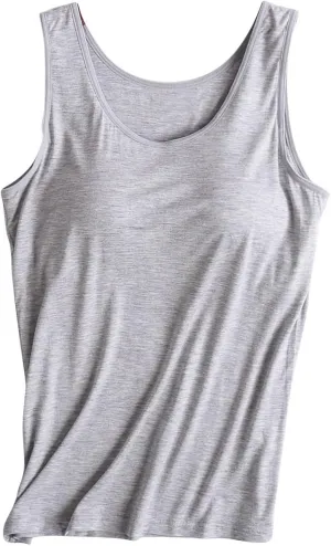 Tank Top for Women Plus Size with Built in Bras Loose Fitting Workout Gym Shirts Sleeveless Summer Going Out Top