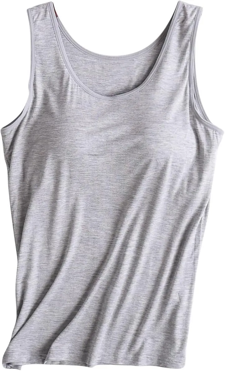 Tank Top for Women Plus Size with Built in Bras Loose Fitting Workout Gym Shirts Sleeveless Summer Going Out Top