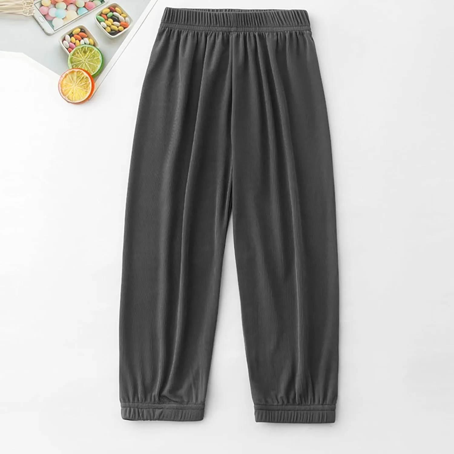 Toddler Girls Baggy Aesthetic Sweatpants Elastic Waist Kids Plain Casual Athletic Joggers Breathable Lightweight