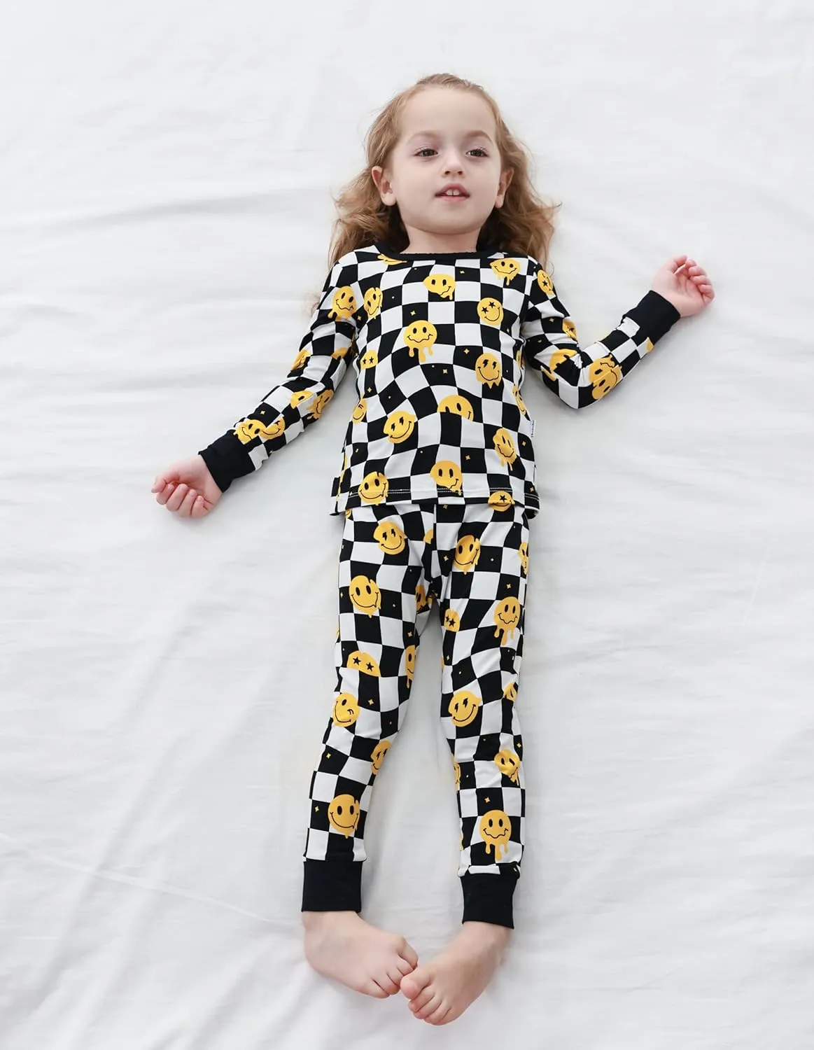 Toddlers Pajama Set Baby Girls Boys Pajamas Soft Viscose from Bamboo Long Sleeve Snug Fit Sleepwear