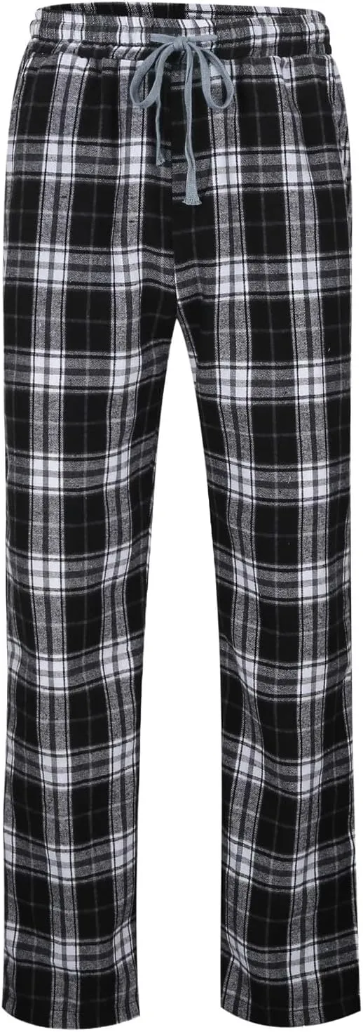 Track Pants for Men Plaid Casual Lounge Gym Plus Size Joggers Sweatpants Fleece Pajama Pants Lightweight Wide Leg