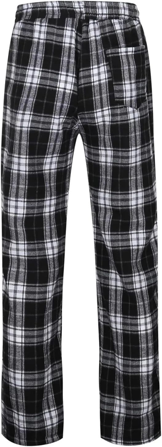 Track Pants for Men Plaid Casual Lounge Gym Plus Size Joggers Sweatpants Fleece Pajama Pants Lightweight Wide Leg