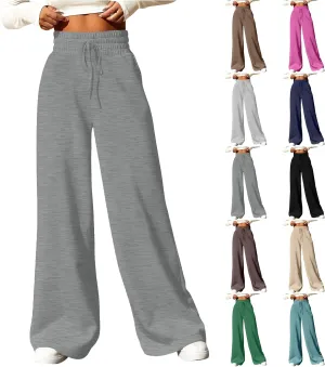 Track Pants for Women Drawstring High Waisted Baggy Sweatpants Casual Heavyweight Fleece Lounge Pants with Pockets