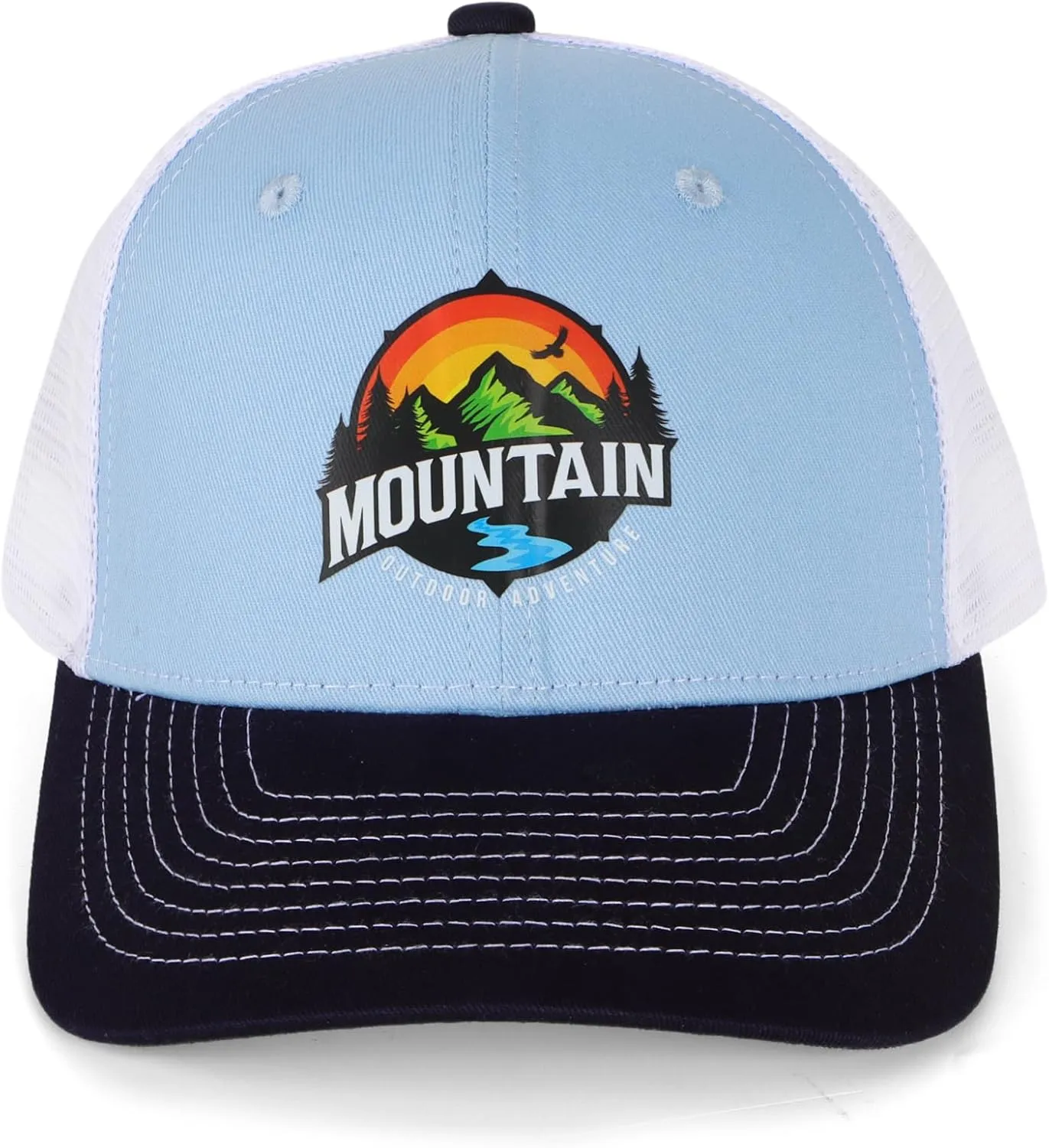 Trucker Hats for Men - Blank Baseball Cap Teenagers Snapback Adjustable Breathable Mesh Back Cap Plain