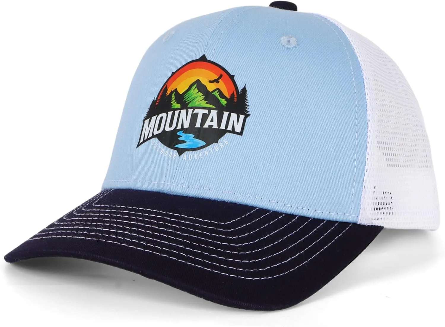 Trucker Hats for Men - Blank Baseball Cap Teenagers Snapback Adjustable Breathable Mesh Back Cap Plain