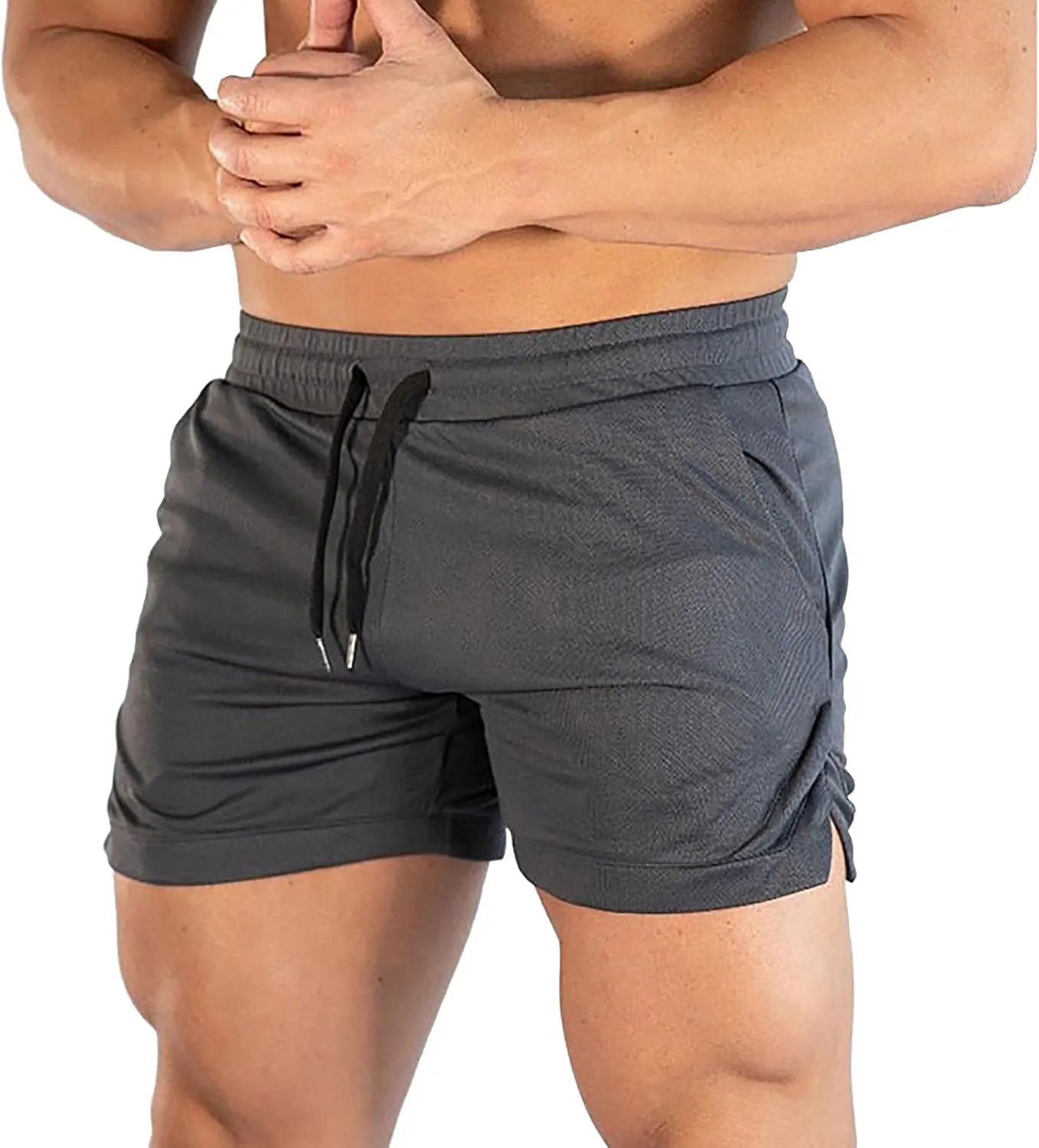 Uillui Men's 4" Gym Workout Shorts Lightweight Quick Dry Breathable Athletic Running Shorts Bodybuilding Yoga Shorts Pockets