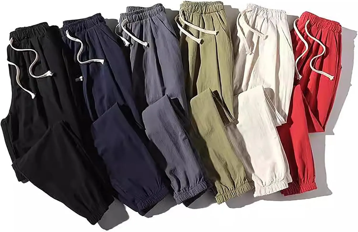 Unisex Glide Pants, Deniluxe Glidepants - Unisex Quick Dry Pull-On Stretch Pants, Mens Classic Drawstring Pant Light Thin