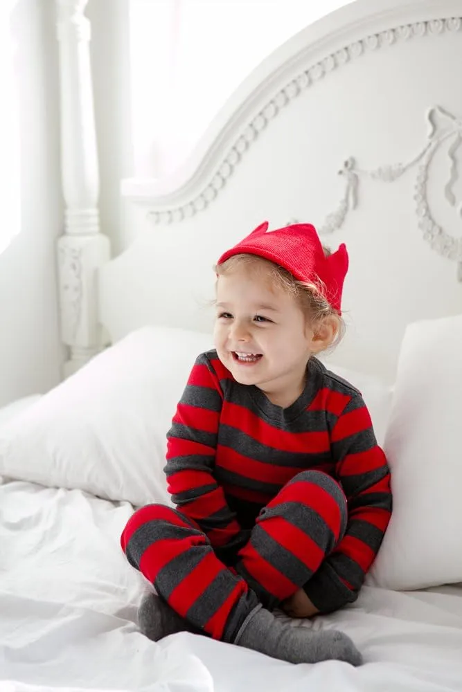 VAENAIT BABY 12M-12Y Kids Boys Girls Unisex Toddler Colorful Stripe/Simple Holiday Sleepwear Pajama 2pcs Set