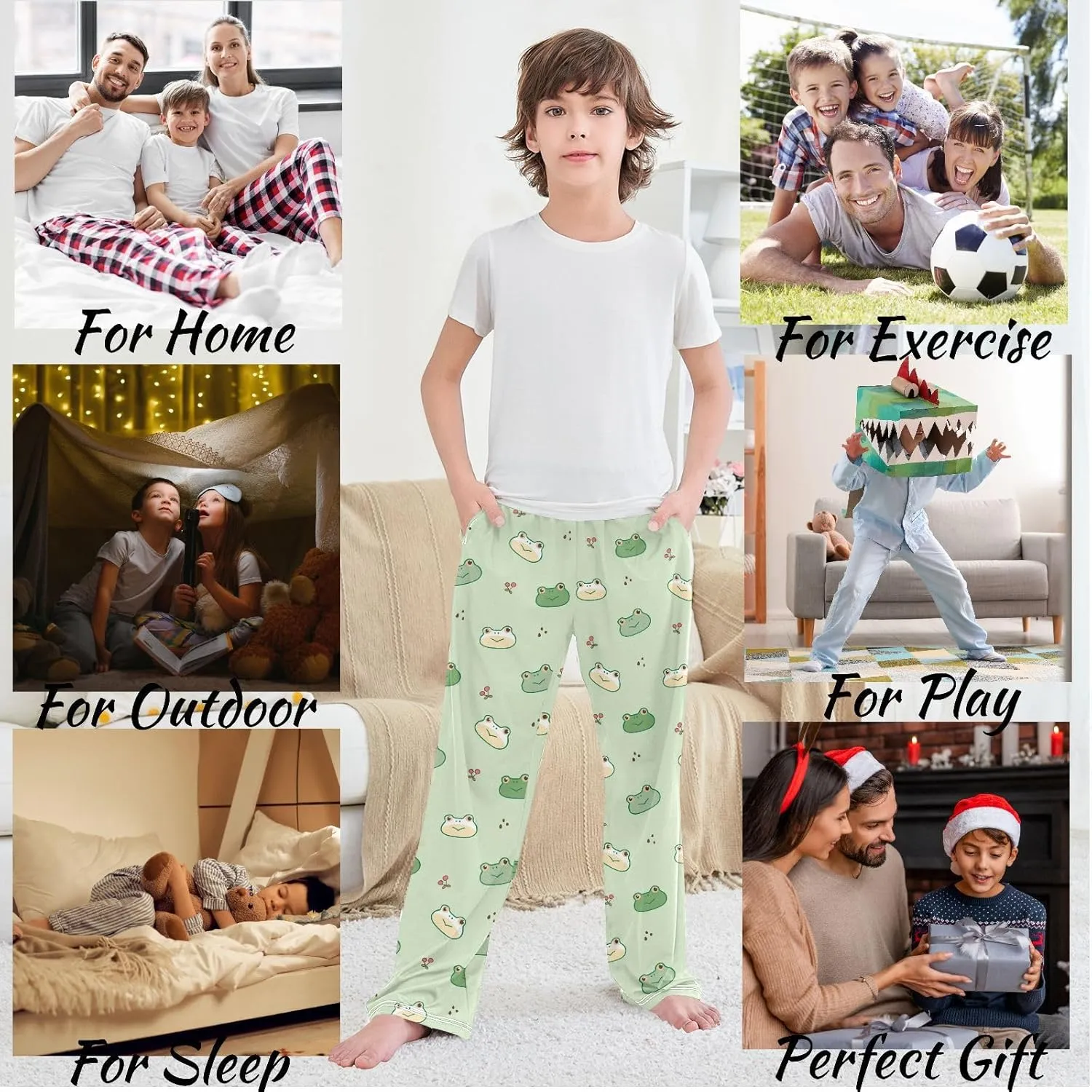 visesunny Joggers Pants for Boys Sweatpants Elastic Waist Animal Printed Long Bottoms Athletic Trousers with Pocket Size S-XL