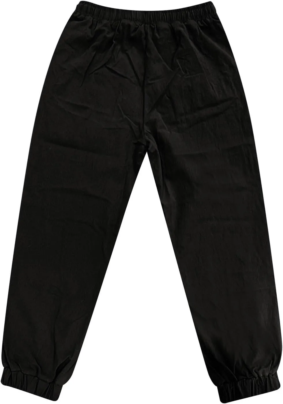 WENKOMG1 Cotton Linen Pants for Men Summer Ankle Length Tapered Elastic Waist Casual Pants Lightweight Breathable Joggers
