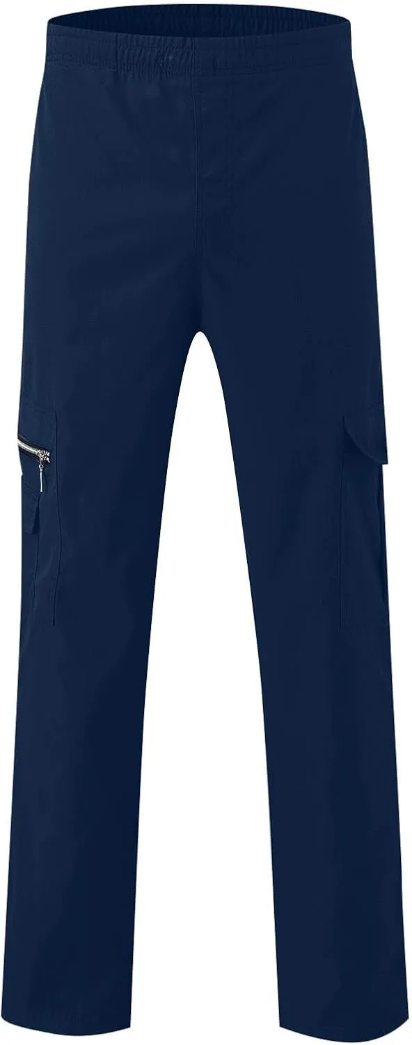 WENKOMG1 Mens Casual Cargo Pants Lightweight Multi Pockets Tactical Pants Straight Leg Breathable Summer Workwear