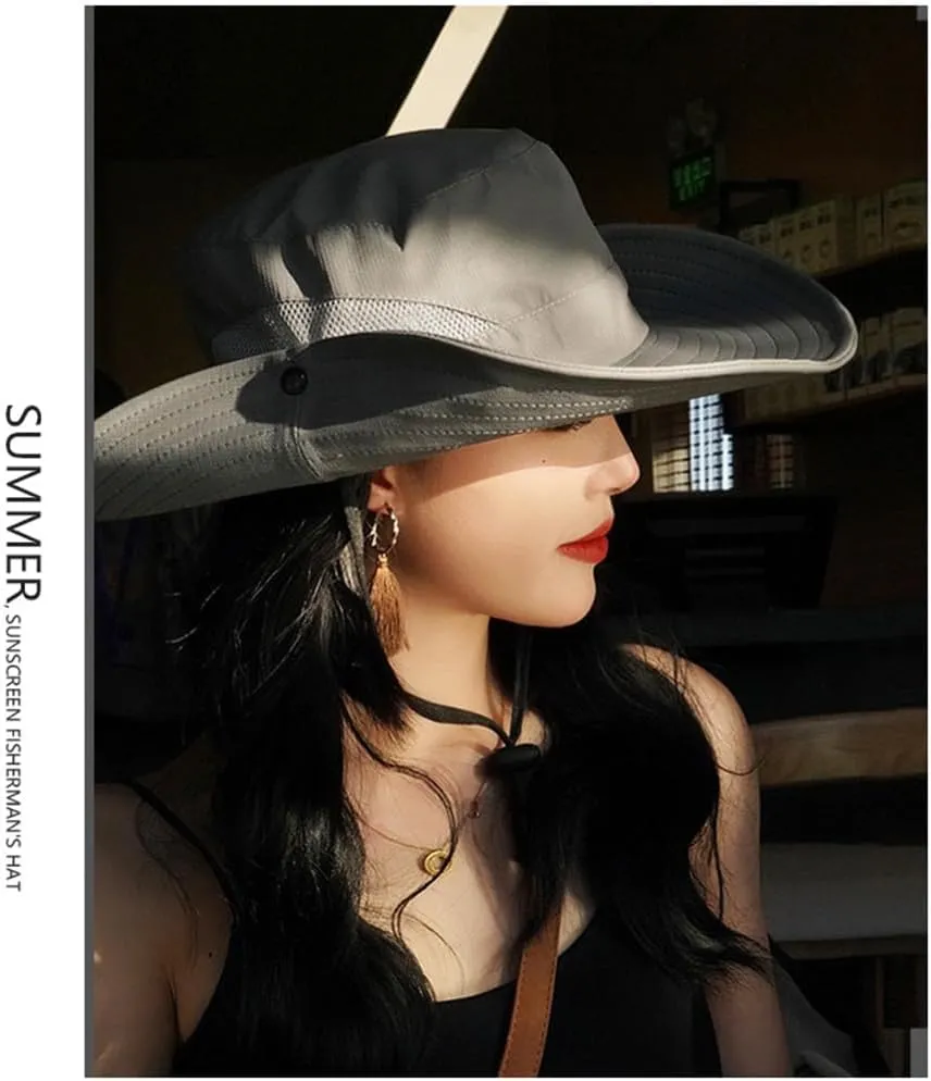 Wide Brim Sun Hat for Women Breathable Mesh Bucket Boonie Hats
