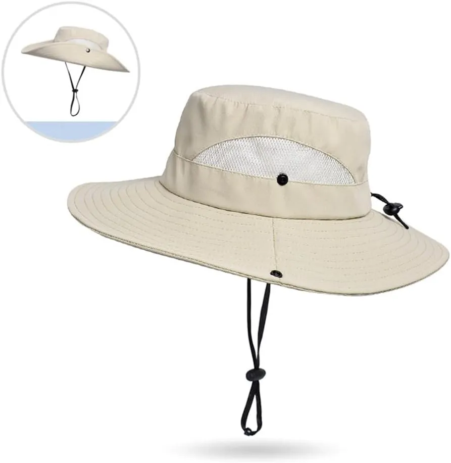 Wide Brim Sun Hat for Women Breathable Mesh Bucket Boonie Hats