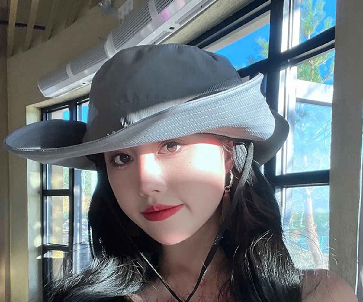 Wide Brim Sun Hat for Women Breathable Mesh Bucket Boonie Hats
