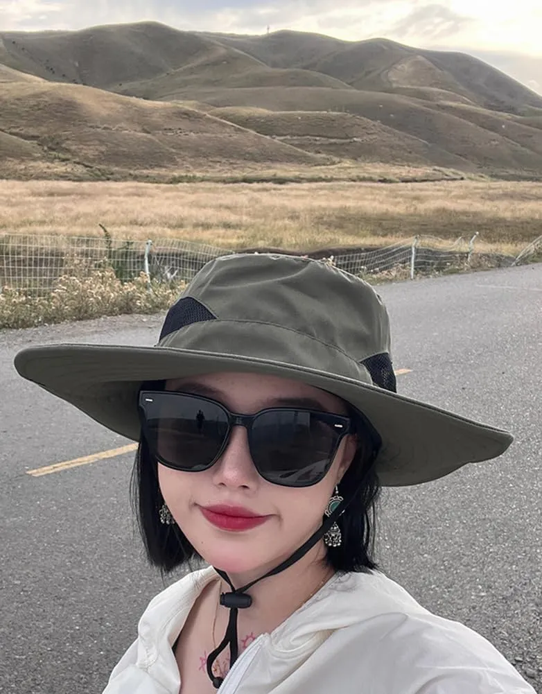 Wide Brim Sun Hat for Women Breathable Mesh Bucket Boonie Hats