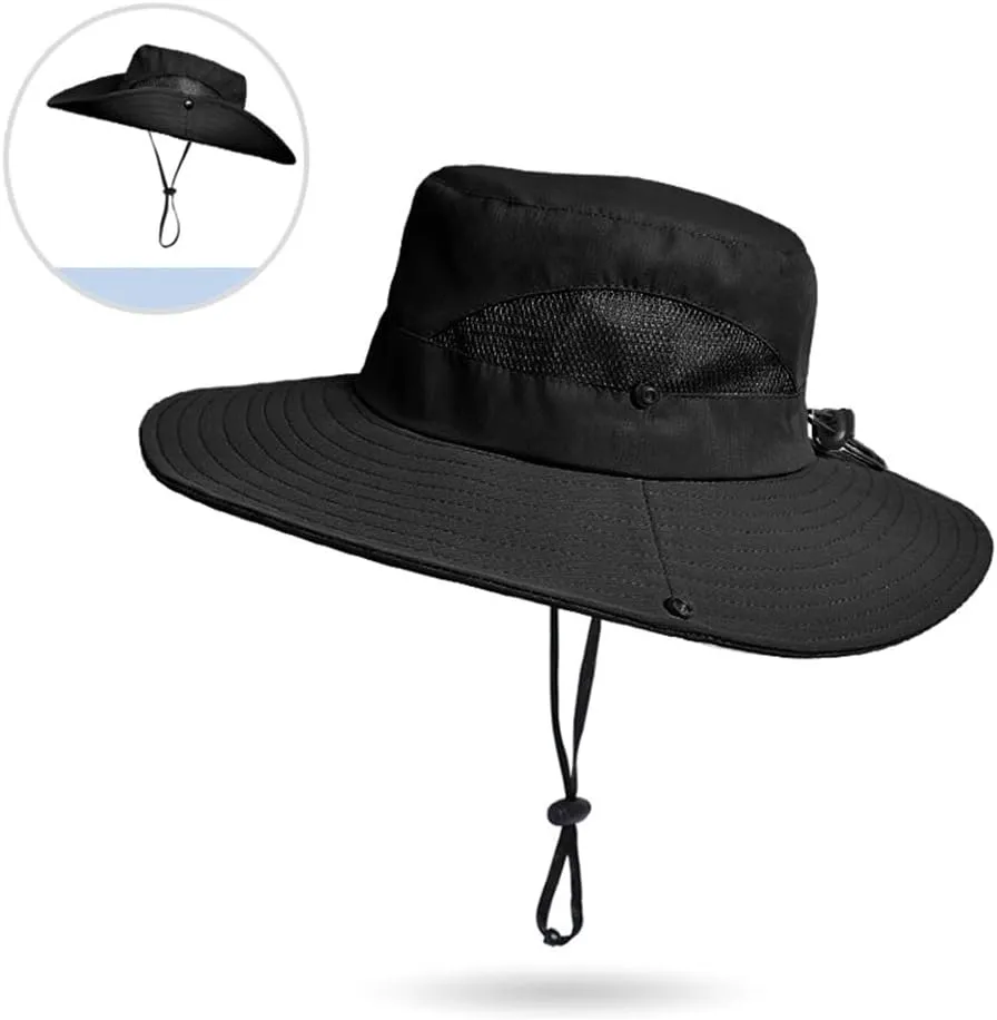 Wide Brim Sun Hat for Women Breathable Mesh Bucket Boonie Hats