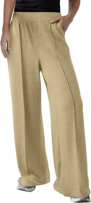 Wide Leg Sweatpants Women Baggy High Elastic Waist Loose Yoga Pants with Pockets Fleece Lined Athletic Golf Joggers