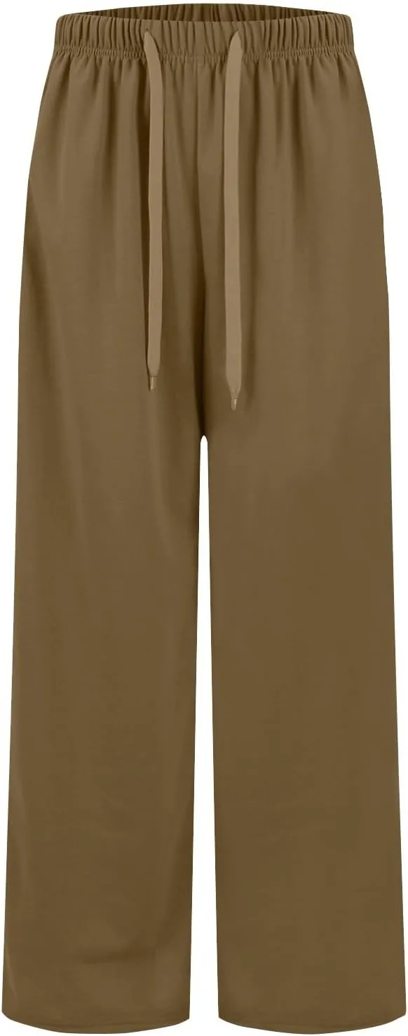 Wide Leg Sweatpants Women Baggy Joggers High Waisted Sweat Pants Lounge Straight Leg Pull on Jogger Pants with Pockets