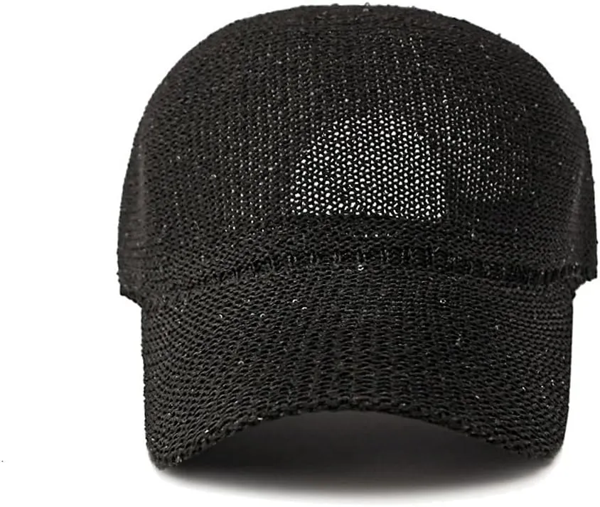 WITHMOONS Breathable Mesh Baseball Cap – Lightweight Sequin Glitter Summer Hat for Women, Adjustable Fit YZM0257