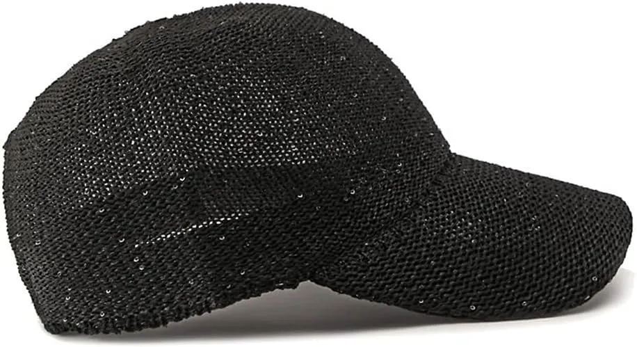 WITHMOONS Breathable Mesh Baseball Cap – Lightweight Sequin Glitter Summer Hat for Women, Adjustable Fit YZM0257