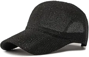 WITHMOONS Breathable Mesh Baseball Cap – Lightweight Sequin Glitter Summer Hat for Women, Adjustable Fit YZM0257