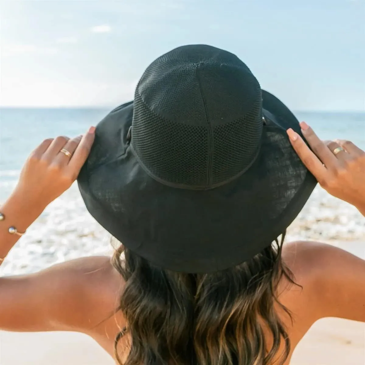 Women Bucket Sun Hats Wide Brim Lightweight & Breathable Mesh Beach Cap Floral UPF50  Fishing Hat