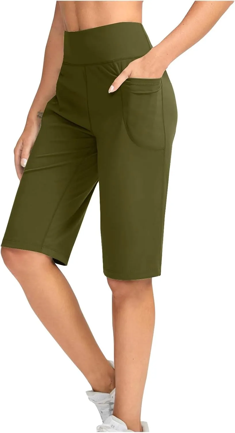 Women Capri Jeans High Waisted 2025 Spring Fashion Loose Pants Cropped Trousers Quick Dry Active Pockets Drawstring