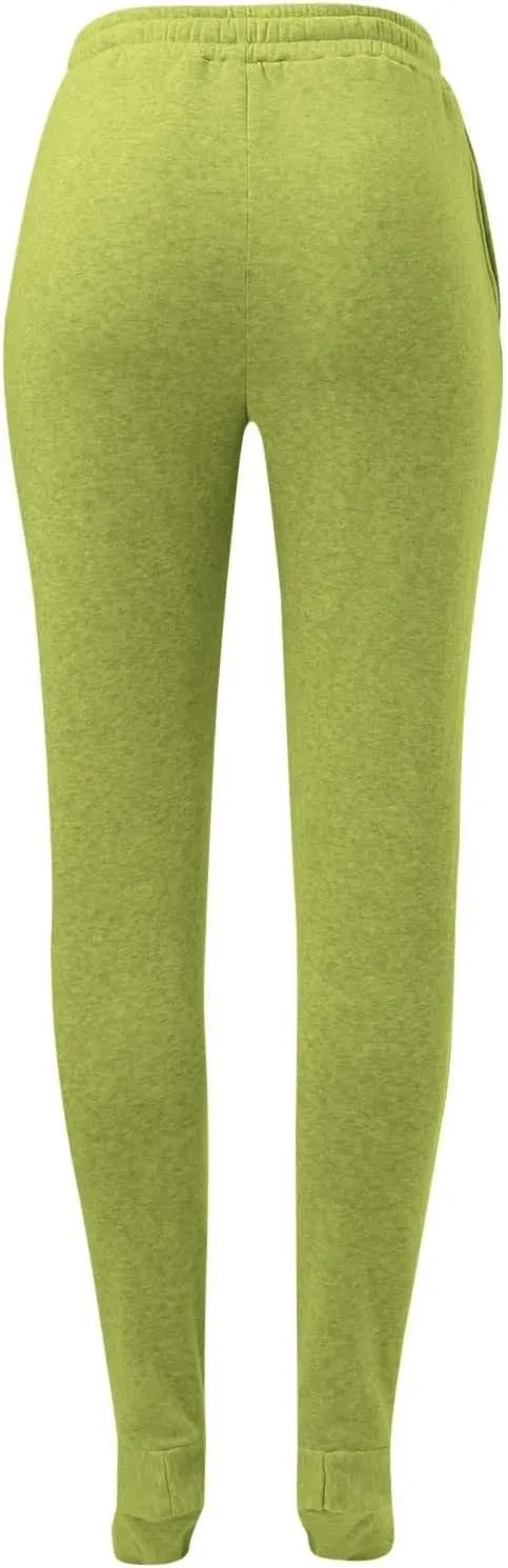 Women Footed Sweatpants Sherpa Fleece Lined Drawstring Pants Winter Soft Warm Nightwear Loungewear Solid Footed Loose Pajamas