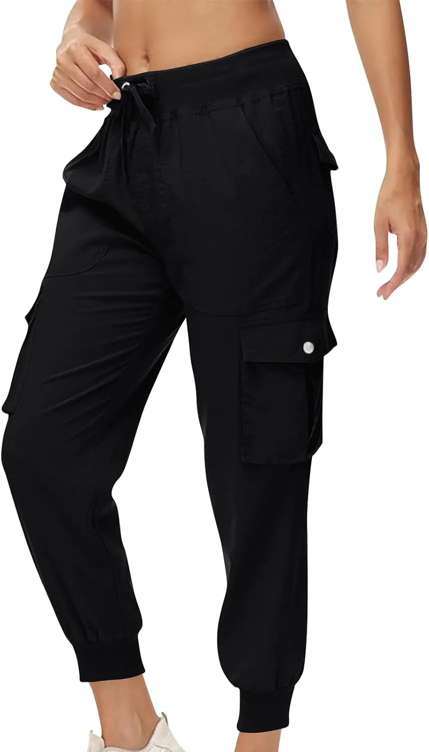 Women Hiking Pants Lightweight Cargo Joggers Outdoor Quick Dry Athletic Pants with Pockets Casual Travel Pants