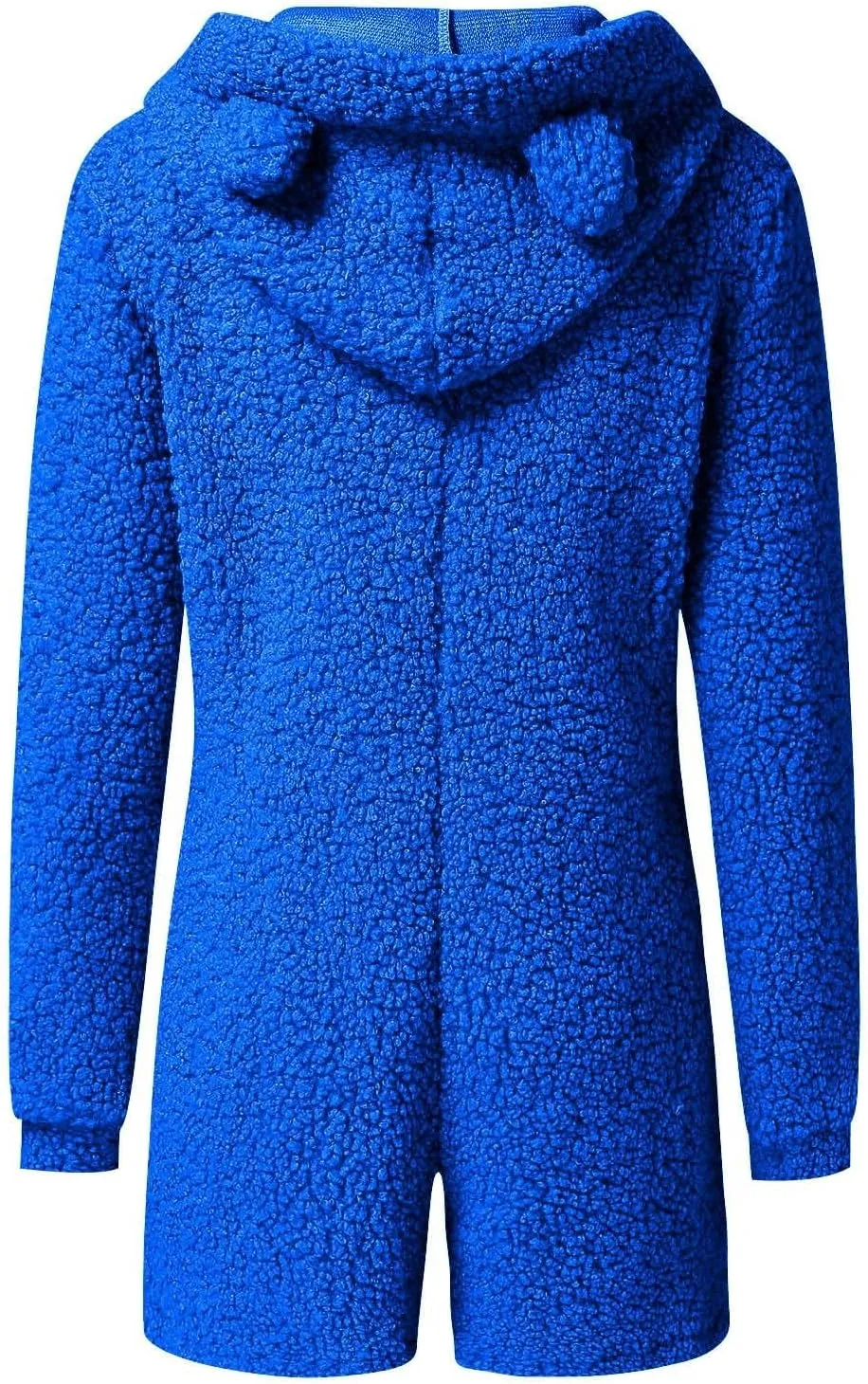 Women Plush Hooded Rompers Girls Cute Fuzzy Fleece Jumpsuit Casual Winter Warm Outfits Loungewear Homewear