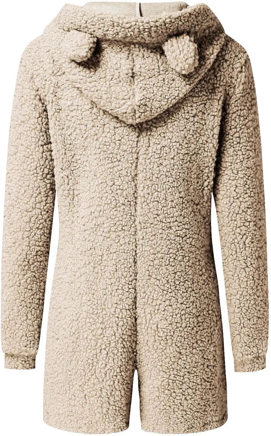 Women Plush Hooded Rompers Girls Cute Fuzzy Fleece Jumpsuit Casual Winter Warm Outfits Loungewear Homewear