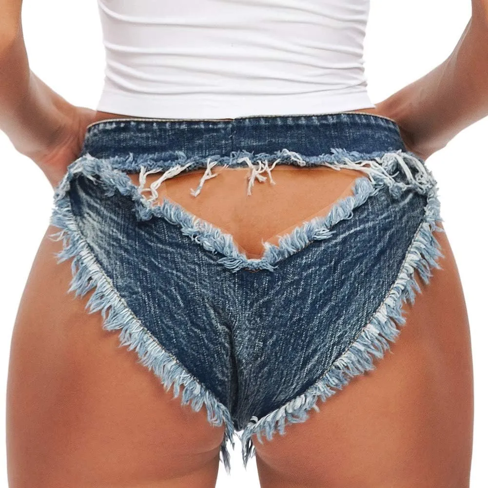 Women Sexy Denim Cut Off Shorts Low/High Waist Distressed Ripped Hole Shorts Hot Jeans Nightclub Wear