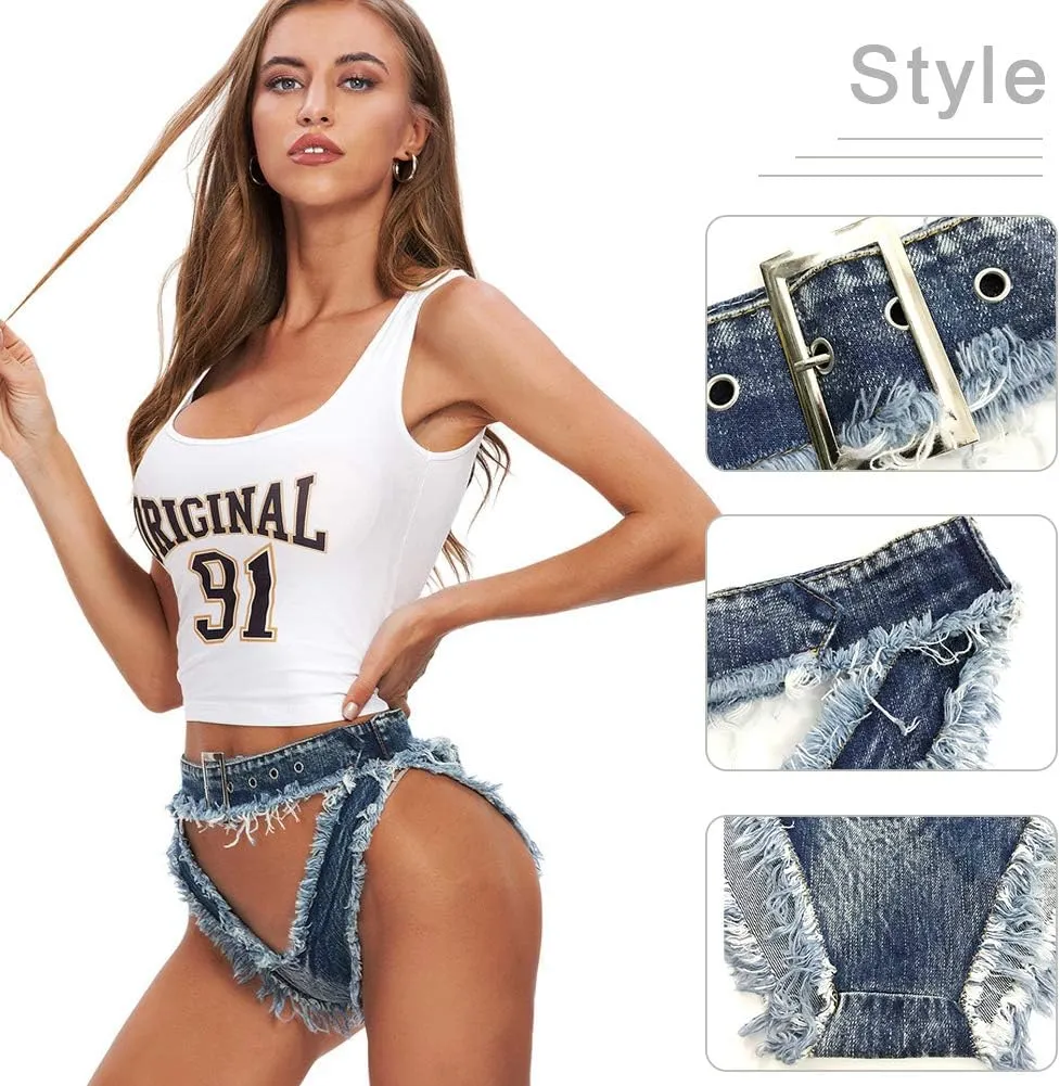 Women Sexy Denim Cut Off Shorts Low/High Waist Distressed Ripped Hole Shorts Hot Jeans Nightclub Wear