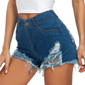 Women Sexy Denim Cut Off Shorts Low/High Waist Distressed Ripped Hole Shorts Hot Jeans Nightclub Wear