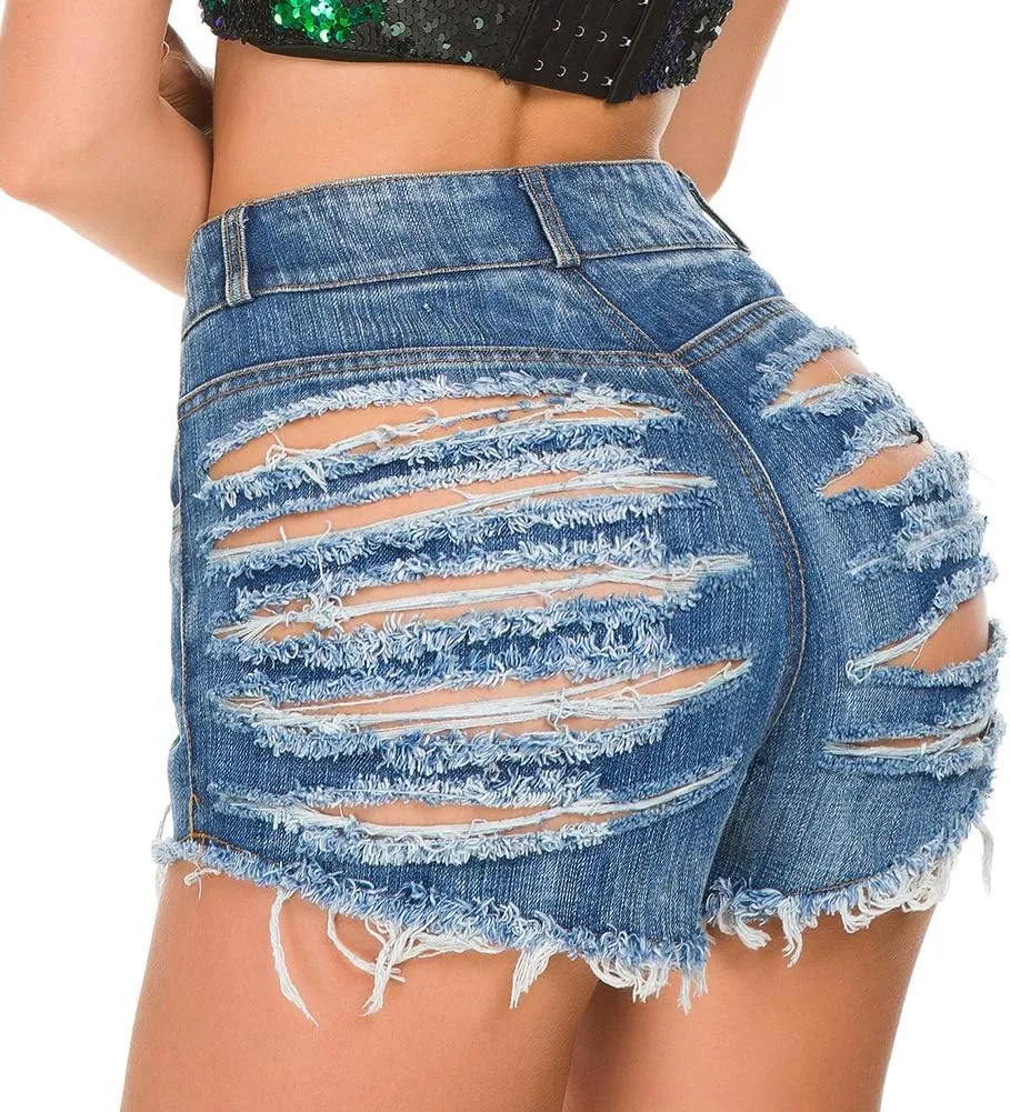 Women Sexy Denim Cut Off Shorts Low/High Waist Distressed Ripped Hole Shorts Hot Jeans Nightclub Wear