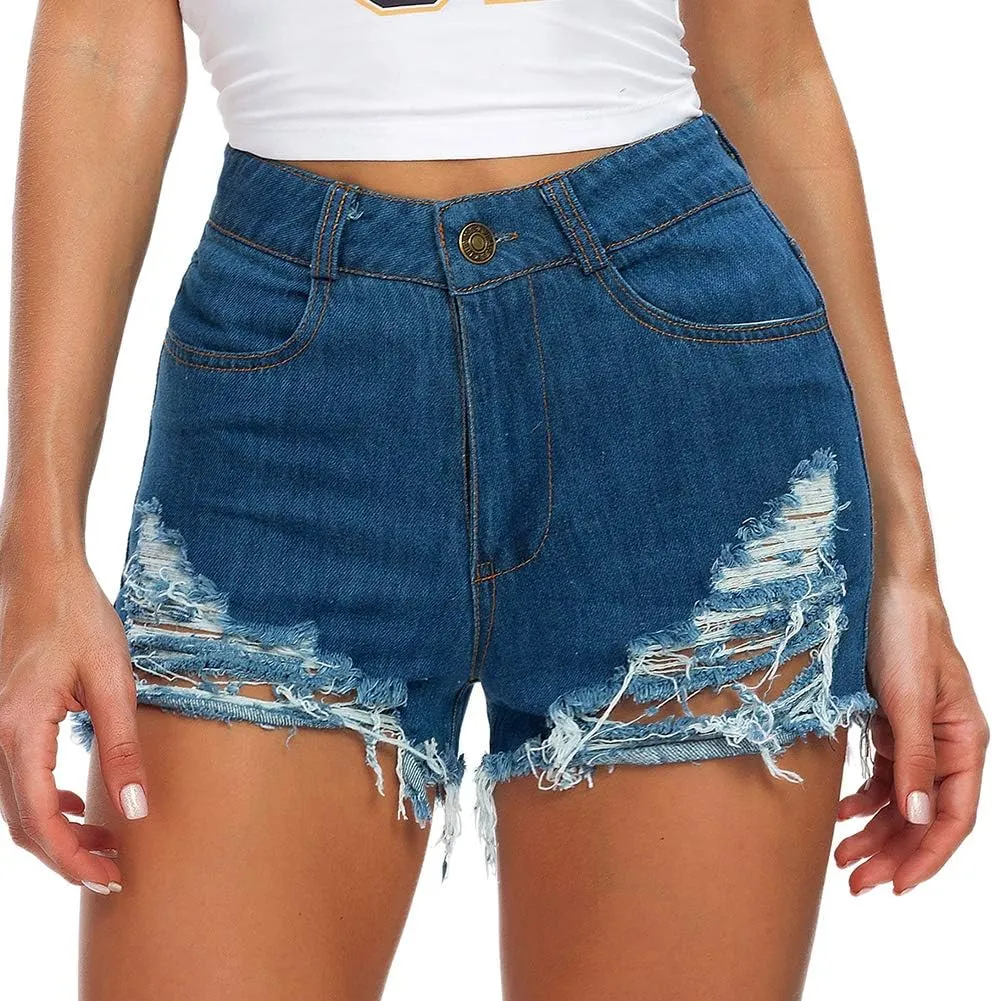 Women Sexy Denim Cut Off Shorts Low/High Waist Distressed Ripped Hole Shorts Hot Jeans Nightclub Wear