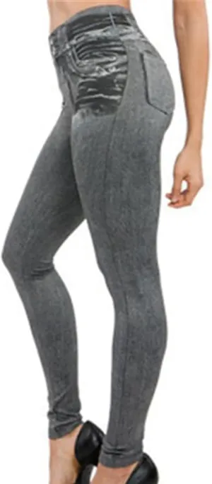 Women Stretch Skinny Fit Pull-On Push-Up Plus-Size Jeans Leggings, High Waisted Breathable Denim Jeggings for Women