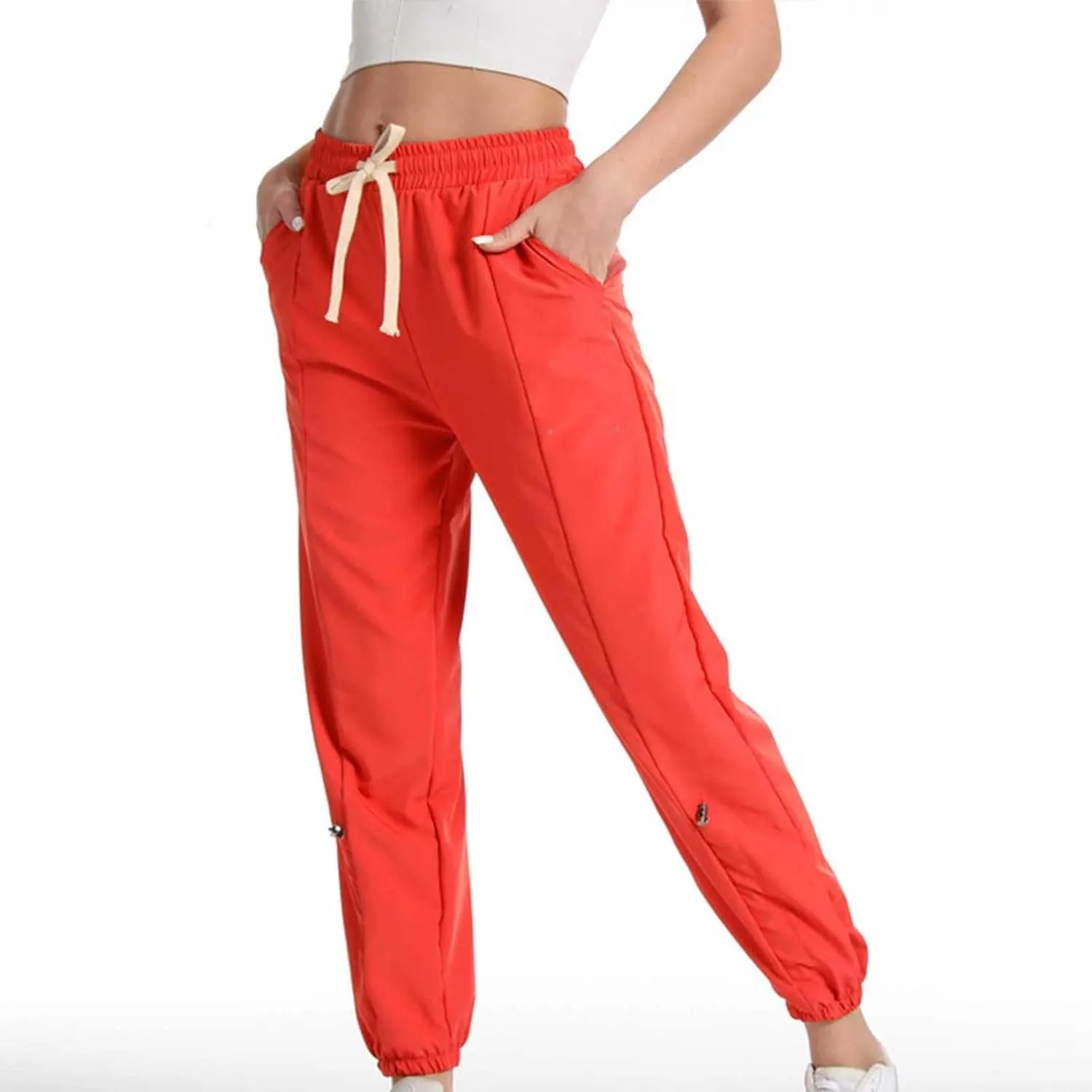 Women Sweatpants Joggers Long High Waisted Y2k Baggy Pants Trendy Lounge Athletic Bottom Trouser with Pockets
