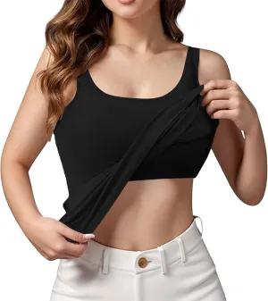 Women Tank Tops Shelf Bra Summer Basic Padded Yoga Camisoles for Casual Fitness Workout Outfits Undershirts Cami